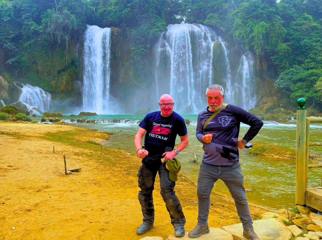 ban gioc waterfall on vietnam motorbike trip to north