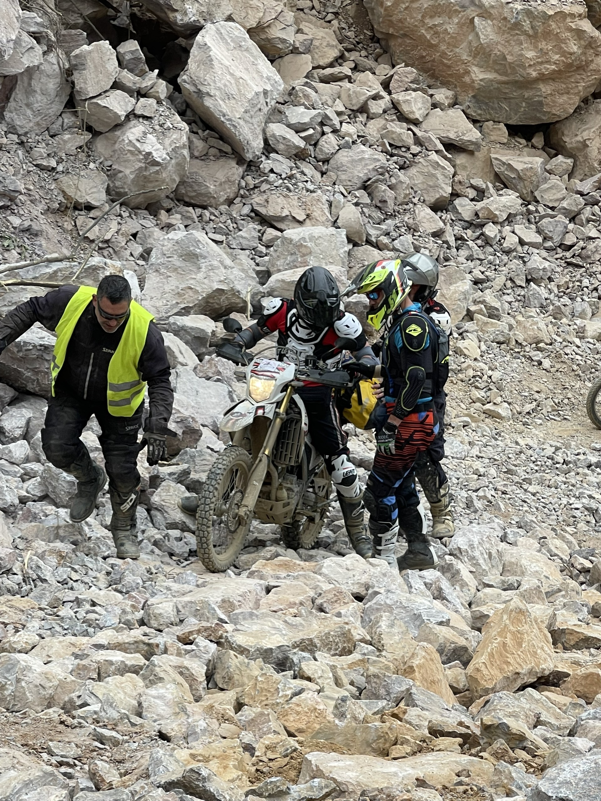 watch out for loose rocks for road safety for riding in Vietnam