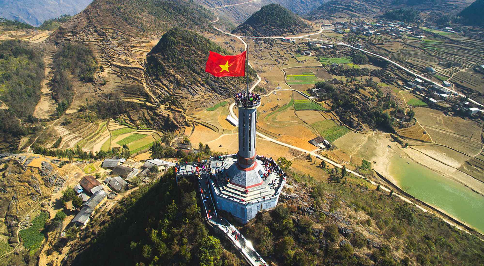 Lung Cu Flagpole offer scenic view of rice field and villages